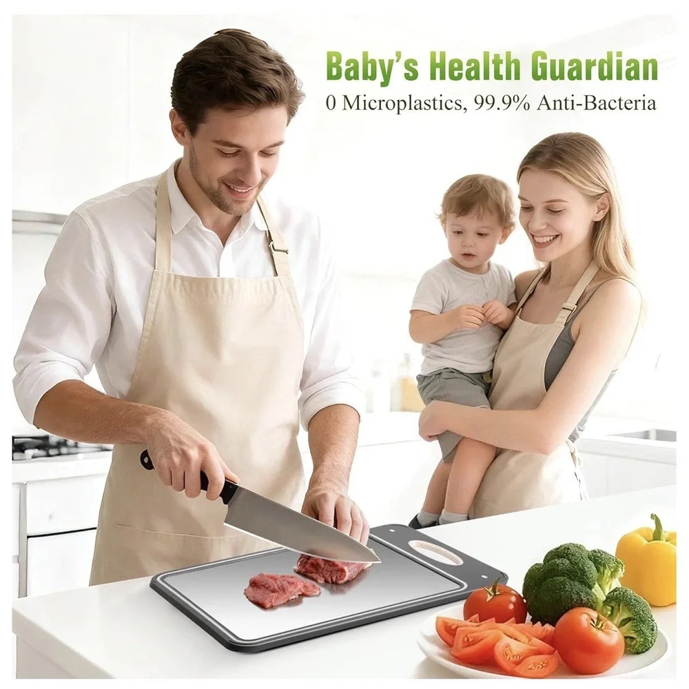 Titanium‎ Cutting Board for Kitchen Non-Toxic Double Side New